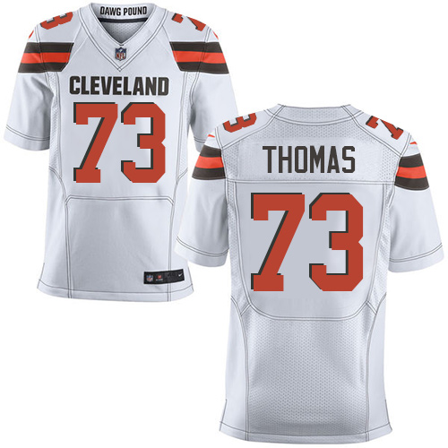 Men's Elite Joe Thomas Nike Jersey White Road - #73 NFL Cleveland Browns
